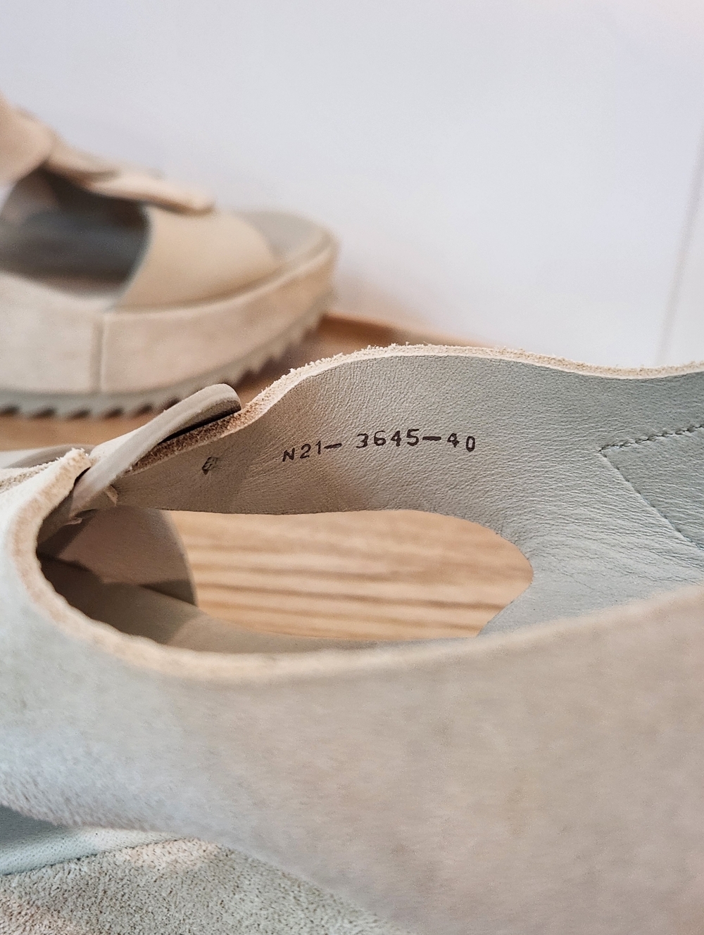 Pedro Garcia Women's Beige Wedge Sandals with Suede Finish New - Picture 7 of 12